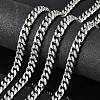 Tarnish Resistant Men's Jewelry Making 201 Stainless Steel Curb Chains CHS-A003B-2.5mm-2
