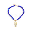 Summer Beach Bohemian Alloy Fish Pendant Resin Round Beaded Necklaces for Women WG6850D-02-2