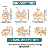 6Pcs 3 Styles Brass Cubic Zirconia Chandelier Component Links ZIRC-BC0001-18-2