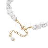 White Round Shell Pearl and Synthetic Howlite Chip Beaded Necklaces NJEW-JN05740-01-5