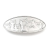 Oval with Cat Pattern 304 Stainless Steel Hair Barrettes PHAR-G013-01AS-1