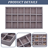 1Pc 18 Grids Wood Covered with Velveteen Jewelry Display Trays AJEW-CN0007-03-6