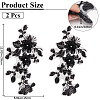 3D Flower Polyester Embroidery Sew on Appliques PATC-WH0012-33A-2