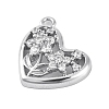 Brass Micro Pave Clear Cubic Zirconia Pendants KK-Z066-07P-2