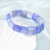 Square Natural Banded Agate(Dyed & Heated) Beaded Stretch Bracelets for Women Men GG-CBA9ACE-B14-3