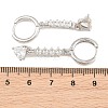 Brass Micro Pave Cubic Zirconia Hoop Dangle Earrings KK-CBA8324-07P-02-5
