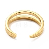 304 Stainless Steel Textured Open Cuff Ring for Women RJEW-C016-18G-3