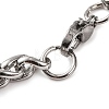 304 Stainless Steel Wheat Chain Bracelets for Women BJEW-G711-13GP-3