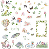 8 Sheets 8 Styles Spring Theme PVC Waterproof Wall Stickers DIY-WH0345-077-1