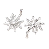 Christmas Brass Micro Pave Clear Cubic Zirconia Pendants KK-H287-04P-2