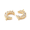 Brass Pave Clear Cubic Zirconia Connector Charms KK-M233-51G-3