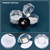 40Pcs 2 Colors Octagon Transparent Plastic Ring Boxes CON-CA0001-019-6