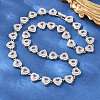 Brass Pave Pink Cubic Zirconia Heart Tennis Necklaces KK-CBA4547-17B-P-1