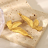 Fashionable 304 Stainless Steel Leaf Stud Earrings & Hair Bobby Pin Set for Women SH3836-1-3