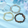 3Pcs Natural Citrine & Natural Tiger Eye & Natural Gold Rutilated Quartz Chip Beaded Stretch Bracelet Sets BJEW-JB10863-5