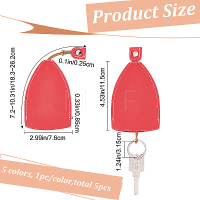 5Pcs 5 Colors Creative Pull Out Key Sleeve KEYC-CP0001-06-1