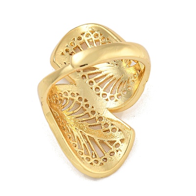 Brass Open Cuff Rings RJEW-P127-01G-1