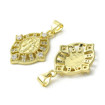 Brass Micro Pave Cubic Zirconia Pendants KK-H472-53A-G-1