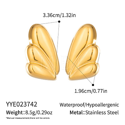 304 Stainless Steel Butterfly Wings Stud Earrings for Women PR3975-1-1