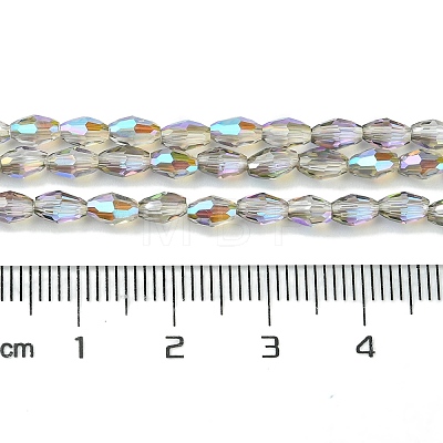 Transparent Electroplate Glass Beads Strands GLAA-K064-04A-HR02-1