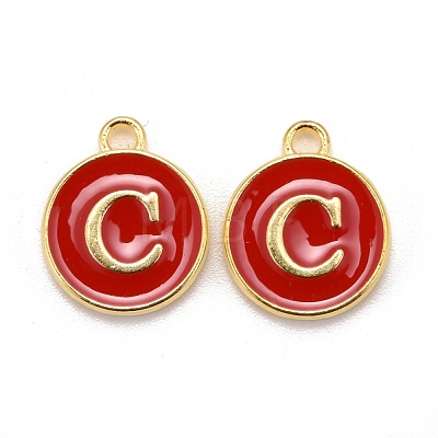 Golden Plated Alloy Enamel Charms ENAM-S118-03C-1