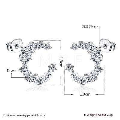 925 Sterling Silver Stud Earrings STER-BB35867-03-1