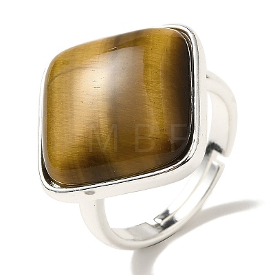 Natural Tiger Eye Adjustable Rings RJEW-H240-01S-21-1