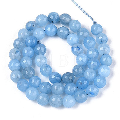 Dyed Natural White Jade Beads Strands G-T139-8mm-60-15-1