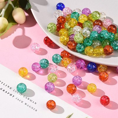 Round Crackle Glass Beads X-CCG-Q001-8mm-M-1