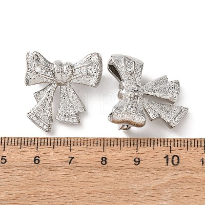 Brass Micro Pave Cubic Zirconia Twister Clasps KK-K422-02P-1