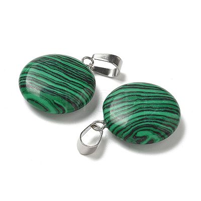 Synthetic Malachite Pendants G-B127-14P-01-1