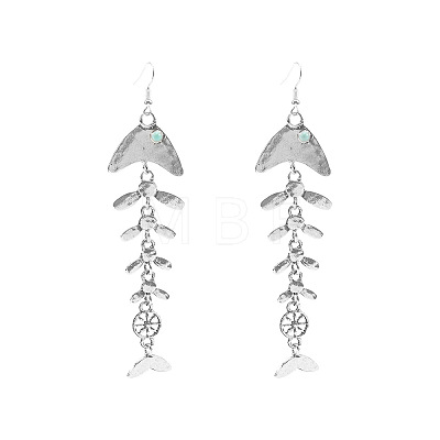 Ocean Alloy & Synthetic Turquoise Dangle Earrings WGCA288-02-1