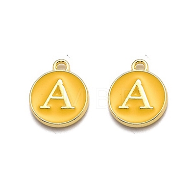 Golden Plated Alloy Enamel Charms ENAM-Q437-13A-1