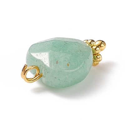 Natural Green Aventurine Charms PALLOY-JF01863-03-1
