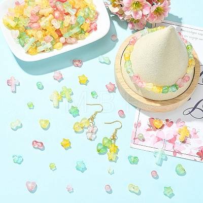 Gradient Color Transparent Acrylic Beads OACR-YW0004-61B-1