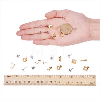 304 Stainless Steel Stud Earring Components STAS-PH0004-09-1