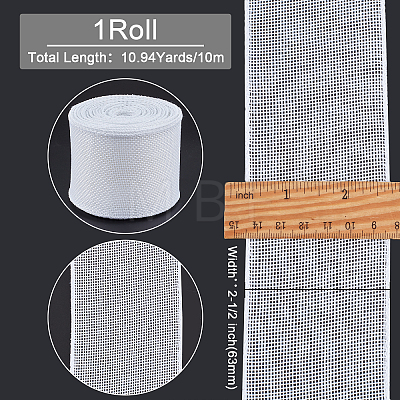 Polyester Imitation Burlap  Ribbon SRIB-WH0017-03B-1