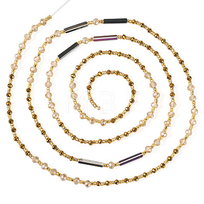 Glass Beaded Adjustable Waist Chains for Women AJEW-TA0005-78D-1