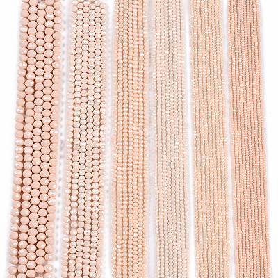 Electroplate Glass Beads Strands EGLA-A044-P6mm-A05-1