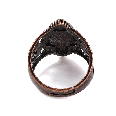 Natural Tiger Eye Retro Finger Rings RJEW-B067-01R-17-1