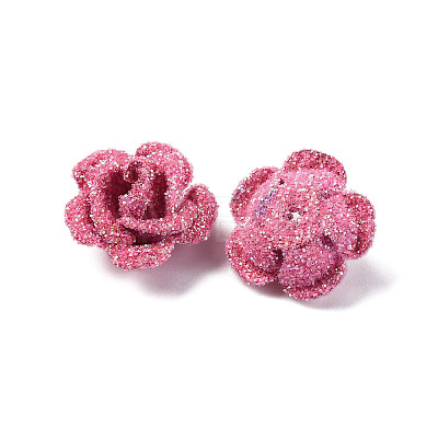 3D Rose Flower Baking Paint Aluminum Beads FIND-L019-01H-1