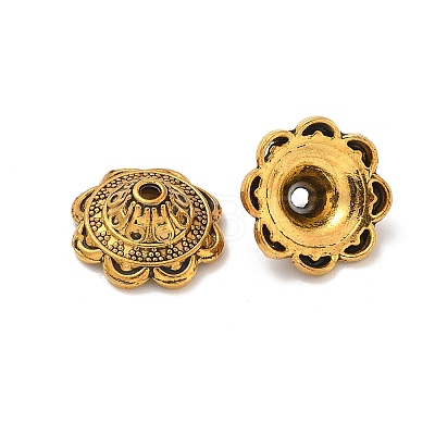 Tibetan Style Alloy Bead Caps TIBE-P003-81A-AG-1