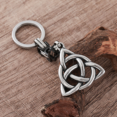 304 Stainless Steel Triqueta Keychains GS1230-1