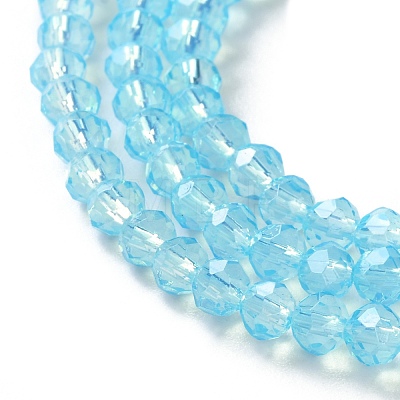 Baking Painted Transparent Glass Beads Strands DGLA-A034-J4MM-D08-1