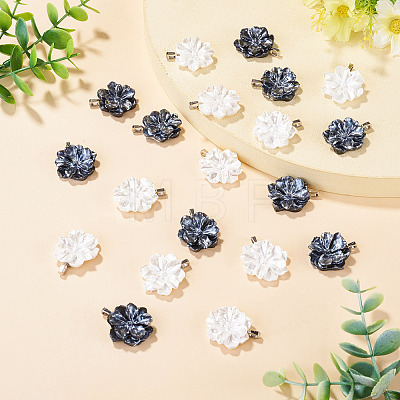 20Pcs 2 Colors Opaque Resin Pearlized Pendants PALLOY-TAC0313-1