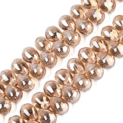 Electroplate Baking Paint Transparent Glass Beads Strands GL-N005-02A-C13-1