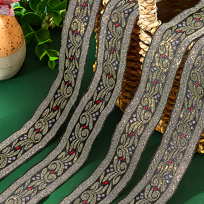 Ethnic Style Embroidery Polyester Ribbons OCOR-WH0070-10B-04-1