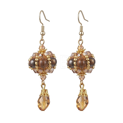 Natural Tiger Eye Dangle Earrings EJEW-MZ00669-02-1