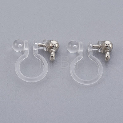 Brass Clip-on Earring Component X-KK-L169-09P-1
