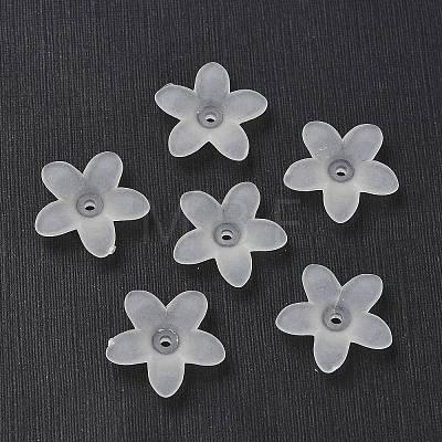 Frosted Acrylic Flower Beads PAB1936Y-10-1
